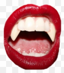 Mouth Vampire Fangs Redlips Lips - Png Aesthetic Emoji