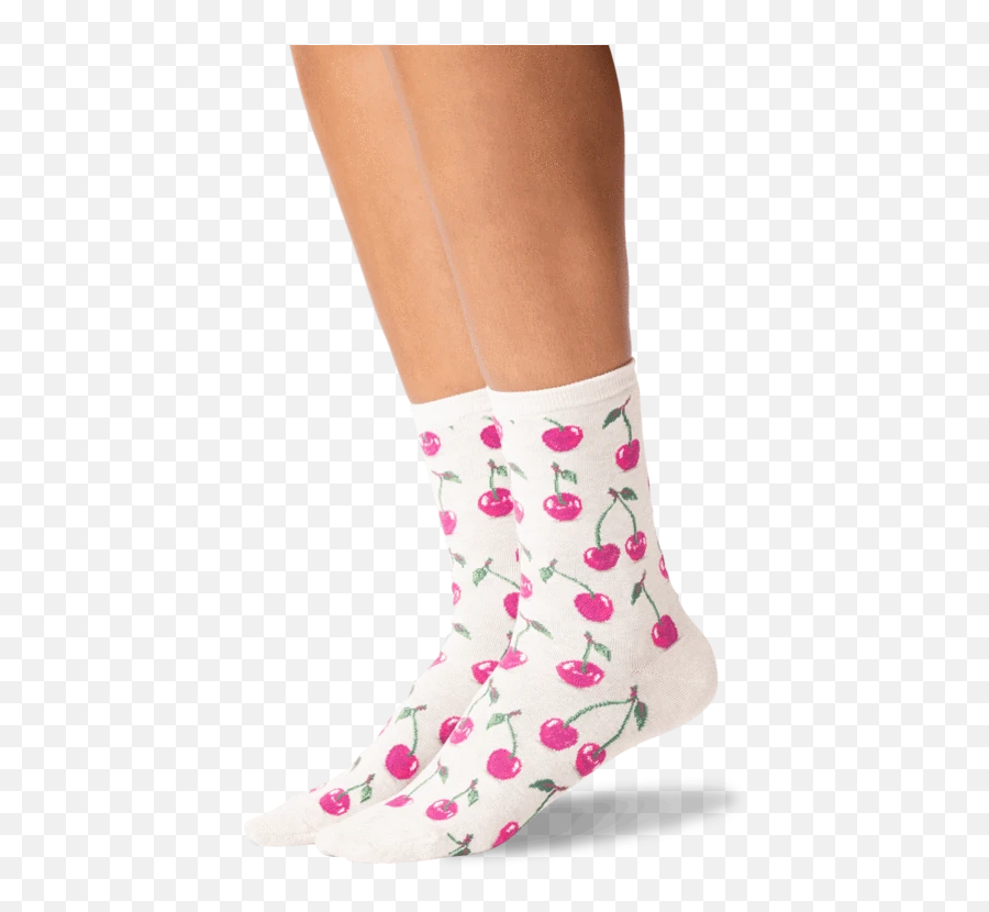 Womenu0027s Cherries Crew Socks U2013 Hotsox - Sock Emoji,Cherries Emoji