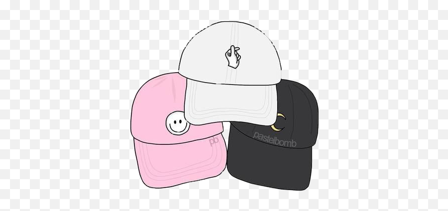 Hat Pink White Black Smiley Fingers - Baseball Cap Emoji,Snap Fingers Emoji