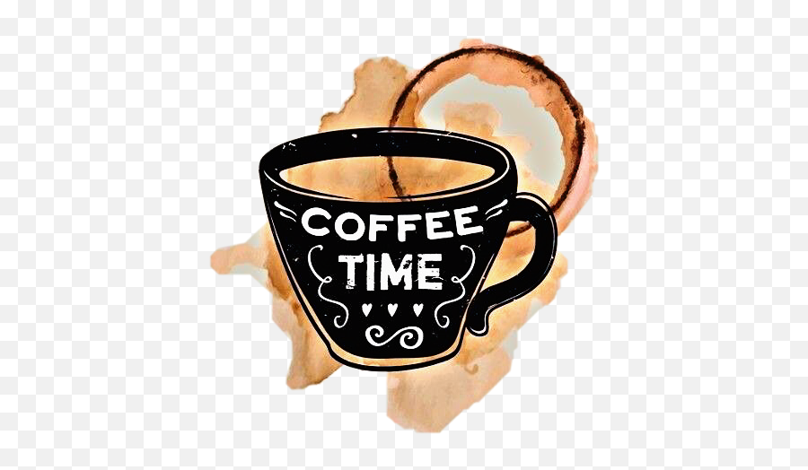 Coffeetime Text Coffee Cup Mug Spill Freetoedit - Tea Cup Grunge Vector Emoji,Coffee Mug Emoji