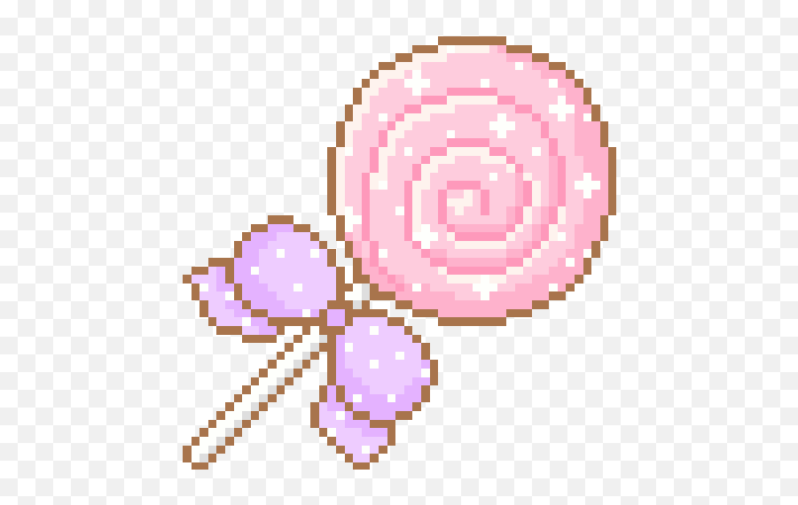 Cute Kawaii Pink Pixel Lolly Lollipop - Pixel Art Kawaii Transparent Emoji,Emoji Lollipop