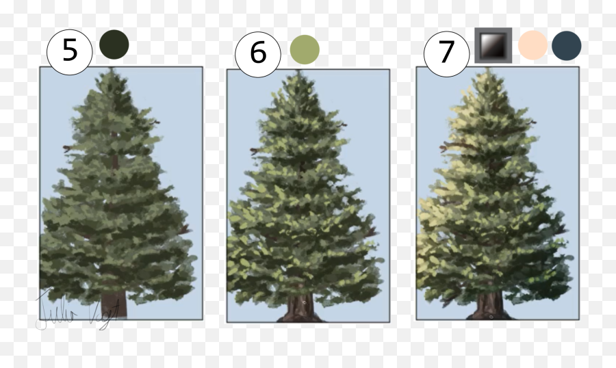 A Helpful Guide To Drawing Plants By Herodraws - Clip Studio Pine Tree Brush Paint Tool Sai Emoji,Facebook Christmas Tree Emoticon