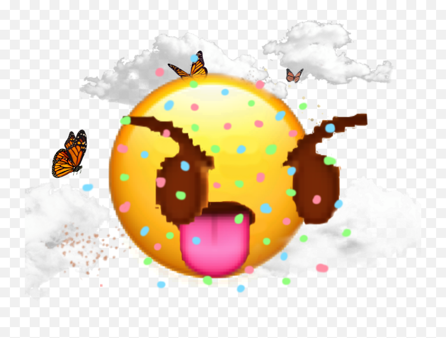 Emoji Butterfly Clouds Sticker,Confettie Emoji