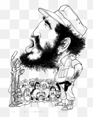 Fidel Castro Vector Cartoon Image - Cuban Missile Crisis Caricature Emoji