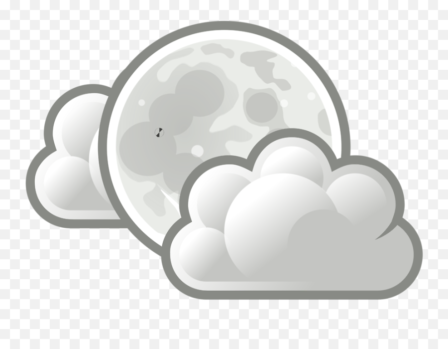 Pin - Moon With Clouds Drawing Emoji,Clouds Emoji