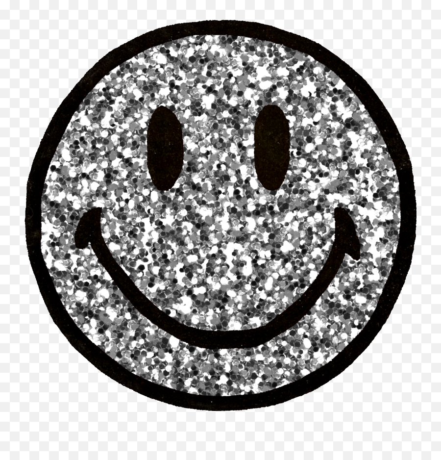 Smiley Smileyface Silverglitter Glitter - Smiley Emoji,Glitter Emoticon