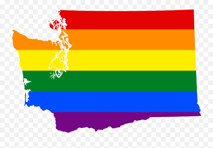 Lgbt Flag Map Of Washington - Washington State Lgbt Pride Emoji,Lgbt Flag Emoji