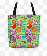 Harvest Mice Emoji Floral Pattern Tote Bag -