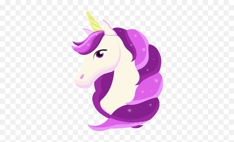 Unicorn Lovely Wolrd Stickers - Cartoon Emoji,Purple Horned Emoji