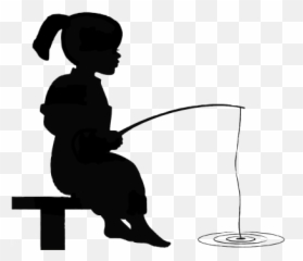 Free Vectors Graphics Psd Files - Little Girl Fishing Silhouette Emoji