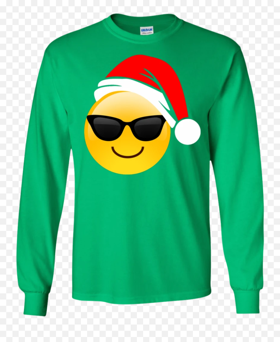 Emoji Christmas Shirt Cool Sunglasses,Santa Emoji Transparent