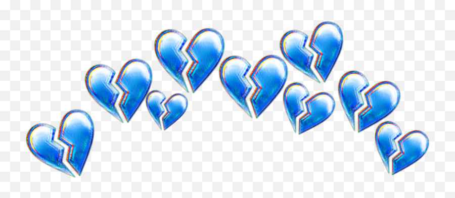 Blueheart Broken Brokenheart Tumblr Crown Heartcrown - Broken Heart Crown Png Emoji,Blue Heart Emoji