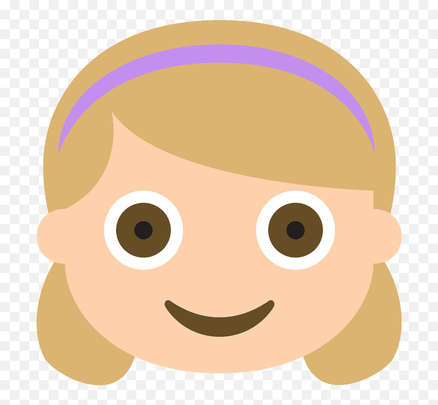 Girl Emoji Clipart - Vector Icon Emoticon Girl,Baby Girl Emoji