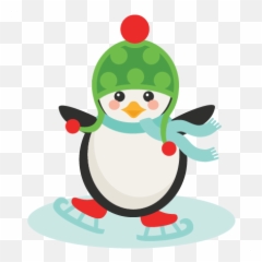 Christmas Ice Skating - Skates Pinguin Clipart Emoji