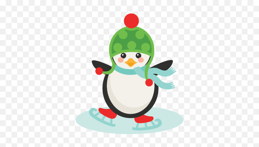 Christmas Ice Skating - Ice Skates Pinguin Clipart Emoji,Ice Skating Emoji