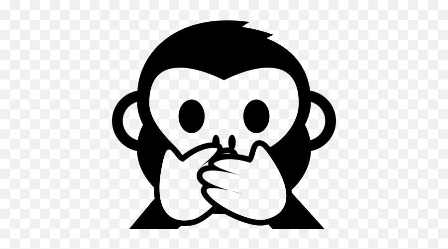 Emojione Bw 1f64a - Transparent Monkey Emoji,Blob Sweat Emoji