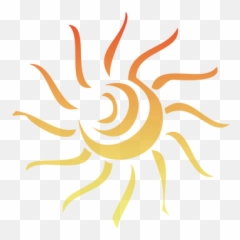 Vector Illustration Of Swirling Daytime - Transparent Background Sun Logo Clipart Emoji