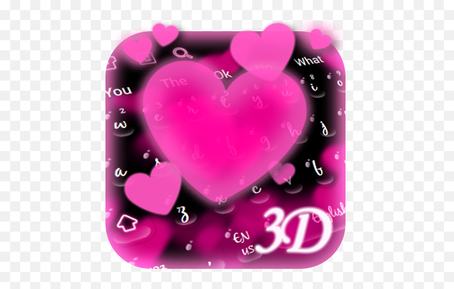 3d Pink Love Keyboard Theme - Heart Emoji,Heart Gun Emoji