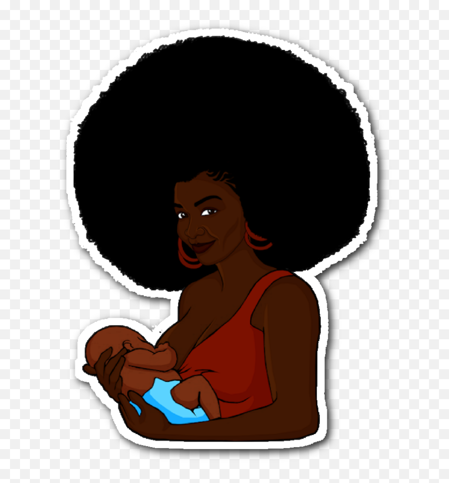Fierce Afro Sticker I Love It - Illustration Emoji,Chocolate Milk Emoji
