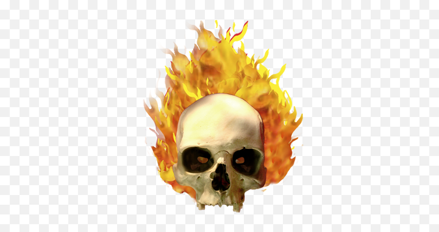 Skeleton Head Clipart Png - Skull With Flames Png Emoji,Skeleton Emoji