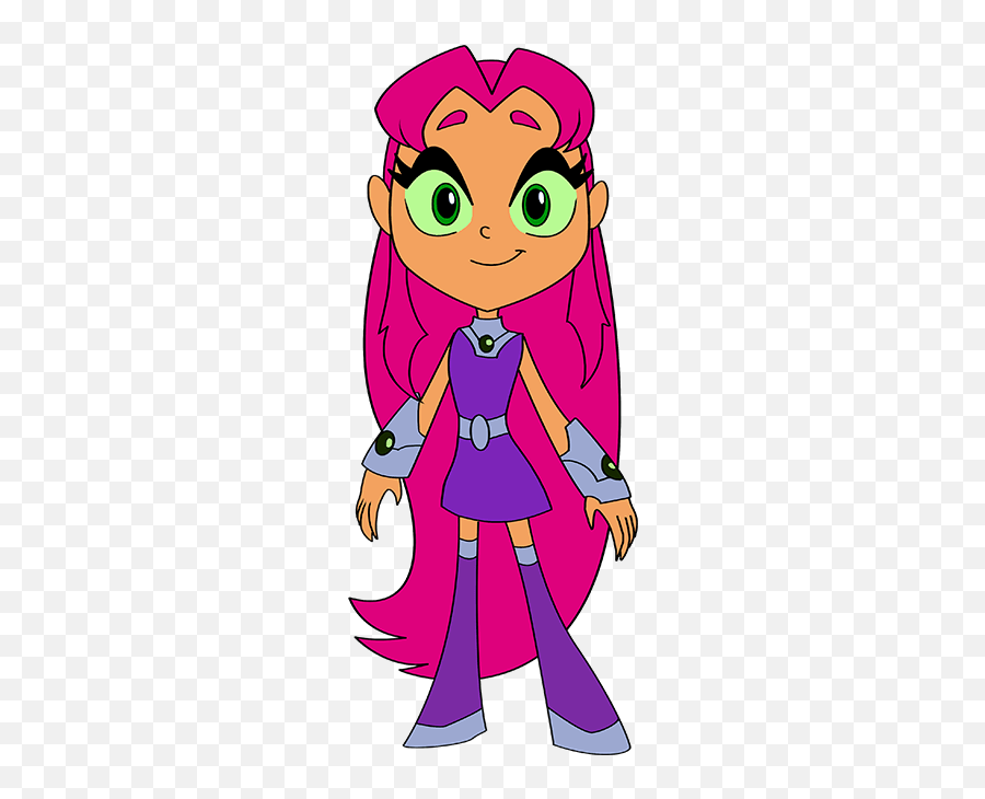 How To Draw Starfire From Teen Titans - Really Easy Drawing Draw Starfire Emoji,Slave Emoji