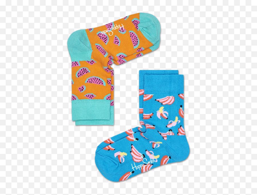 Kids 2 - Pack Banana Socks Socks Kids Socks Pink Banana Sock Emoji,Black Emoji Socks