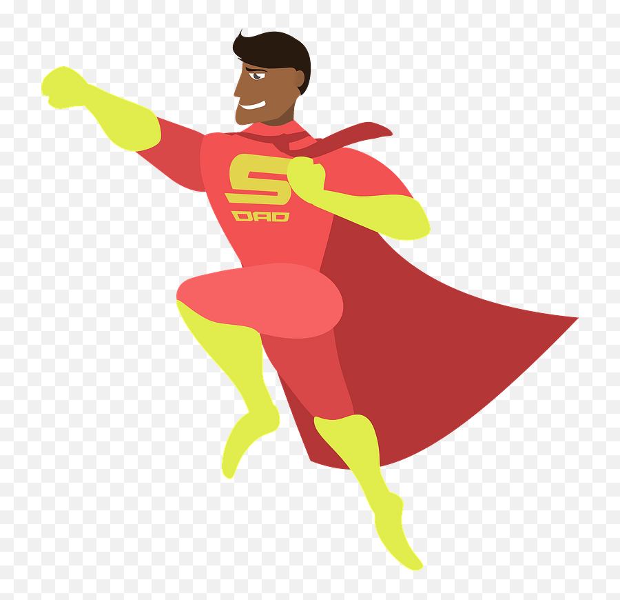 Father Superman Clipart Free Download Transparent Png - Superdad Png Emoji,Superhero Cape Emoji