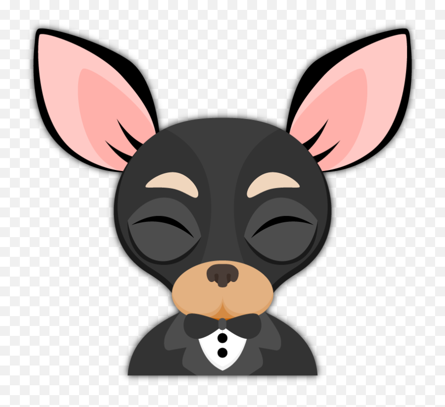 Black Tan Chihuahua Emoji Stickers For Imessage Chihuahuas - Happy,Tuxedo Emoji