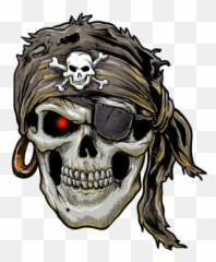 Piracy Png And Vectors For Free - Skull Pirate With Eye Patch Emoji,Jolly Roger Emoji