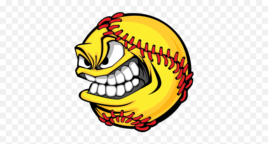 Softball Clipart Emoji Picture - Angry Softball Clipart,Softball Emojis