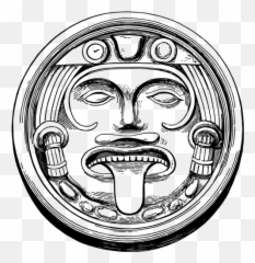 Mexican Sun Stone Face - Aztec Sun Stone Face Emoji,Fox Emoji