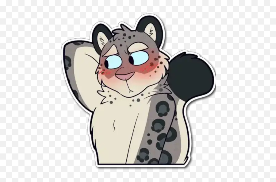 Snow Leopard Stickers For Whatsapp - Cartoon Emoji,Leopard Emoji