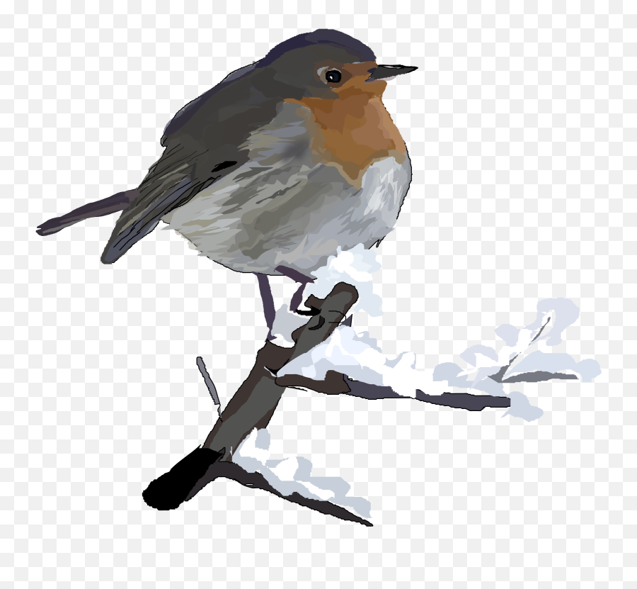 Clipart Snow Snowy Transparent - Robin In Snow Clipart Emoji,Bluebird Emoji