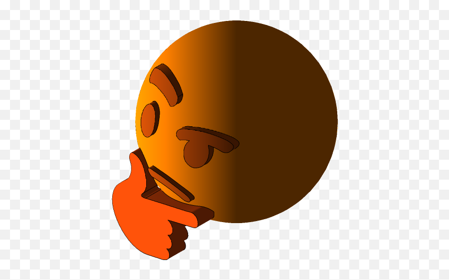 Thinking Emoji 3d Cad Model Library Grabcad - Happy,Think Emoji