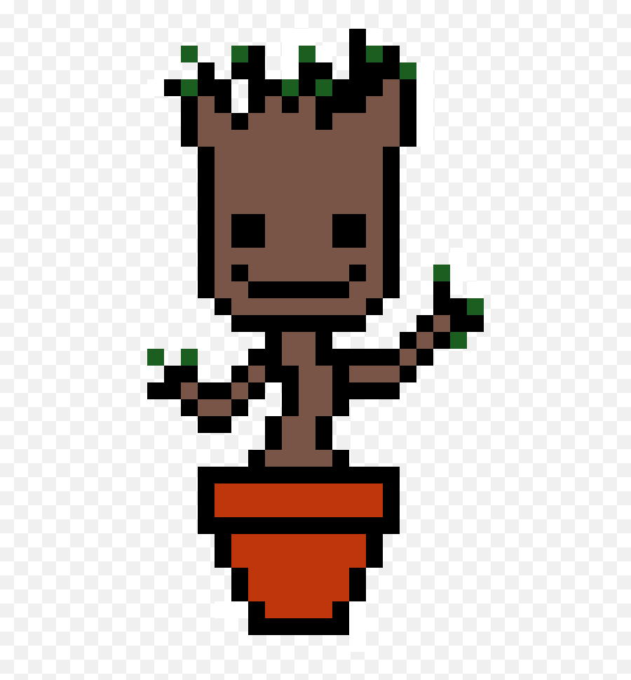 Baby Groot - Pixel Art Minecraft Groot Clipart Full Size Baby Groot Pixel Art Emoji,Minecraft Emojis