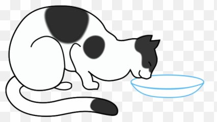 Cat Drinking Milk From Pot Vector Image - Drawing Emoji