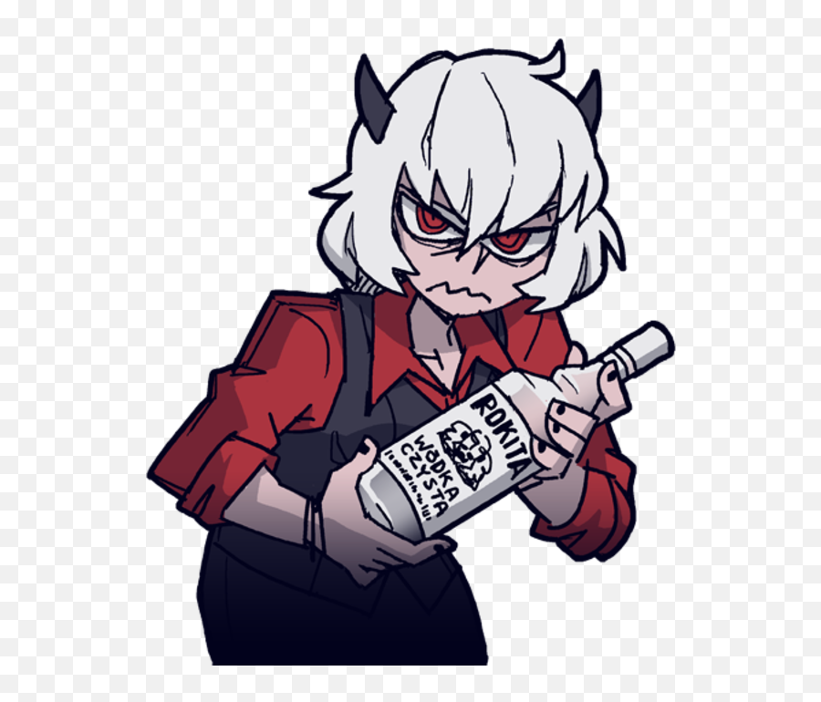 Cute Anime Character Character Art - Helltaker Stickers Emoji,Fire Devil Girl Emoji