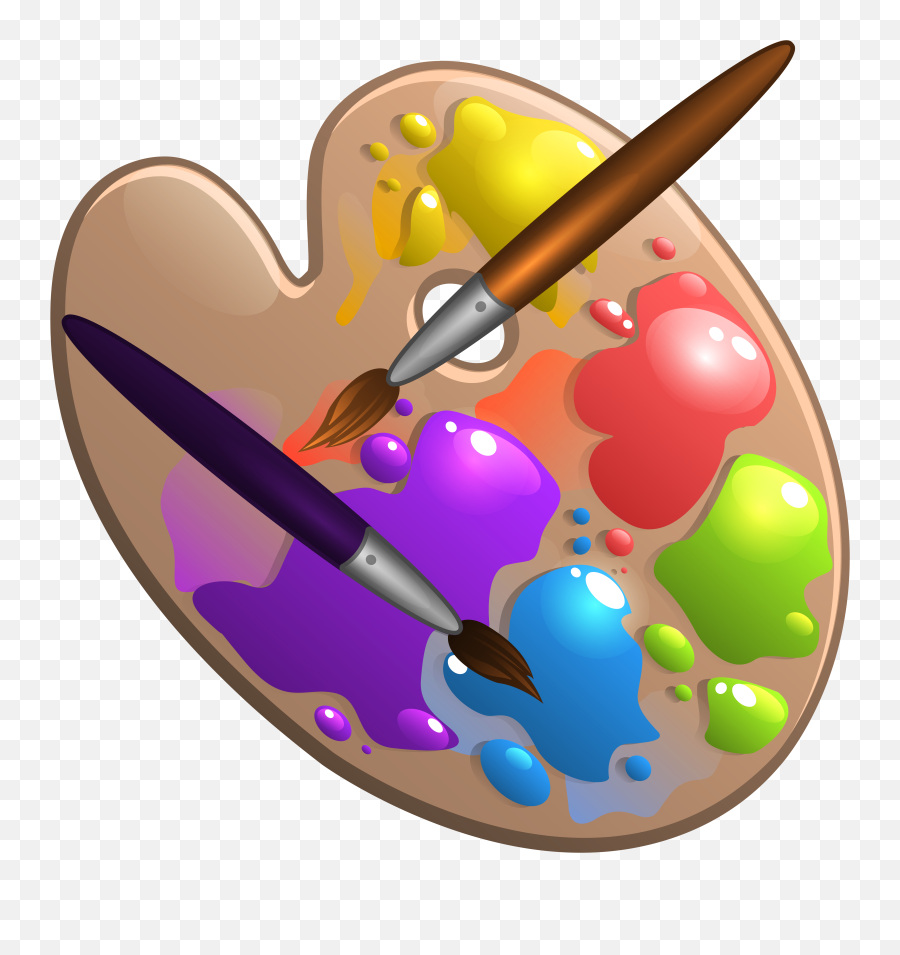 Paint Palette Clipart Png - Paint Brush Clip Art Emoji,Palette Emoji