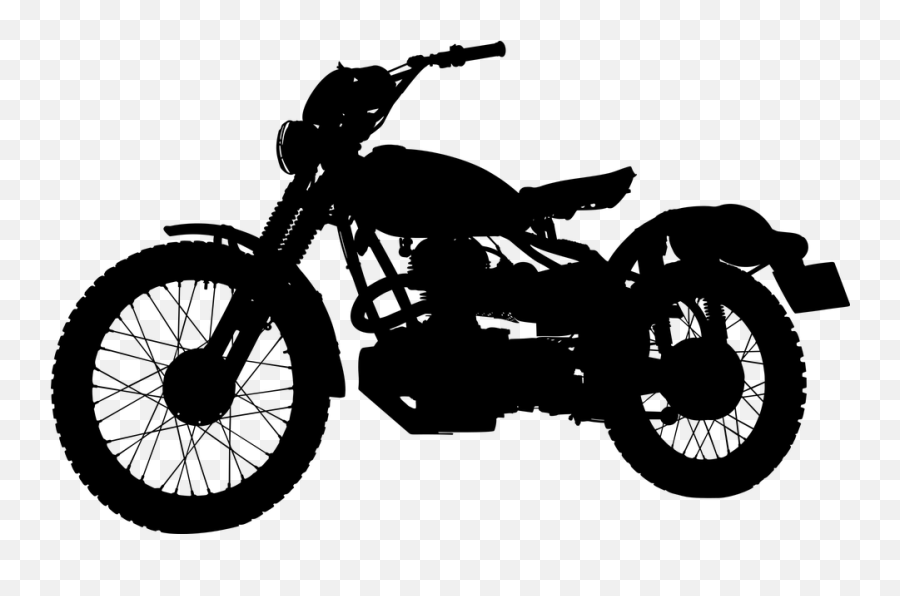 Free Bike Bicycle Vectors - Vintage Motorcycle Silhouette Png Emoji,Harley Davidson Emoji
