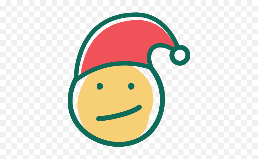 Smile Santa Claus Hat Face Emoticon - Smiley Emoji,Slanted Face Emoji