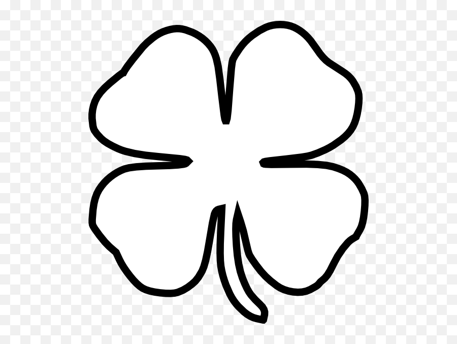 Four - Four Leaf Clover Clipart Black And White Emoji,Four Leaf Clover Emoji