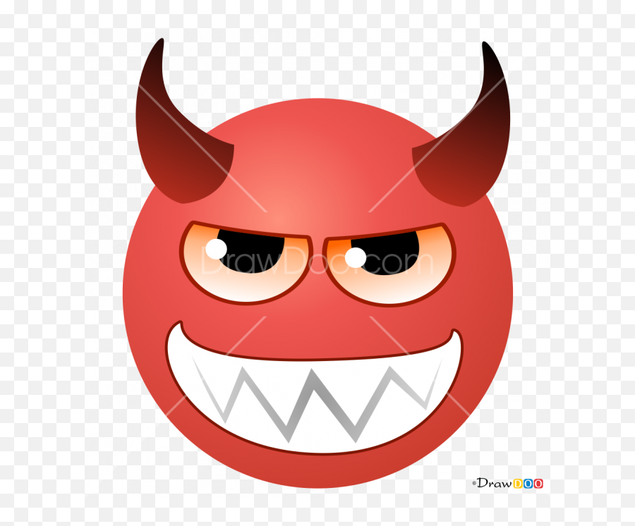 How To Draw Devil Smilies - Cartoon Emoji,Devil Emoticon