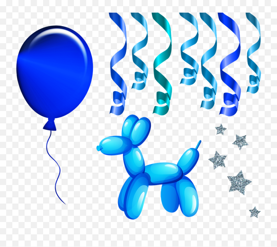Balloons Blue Streamers - Cartoon Dog Balloon Animal Emoji,Emoji Party Balloons