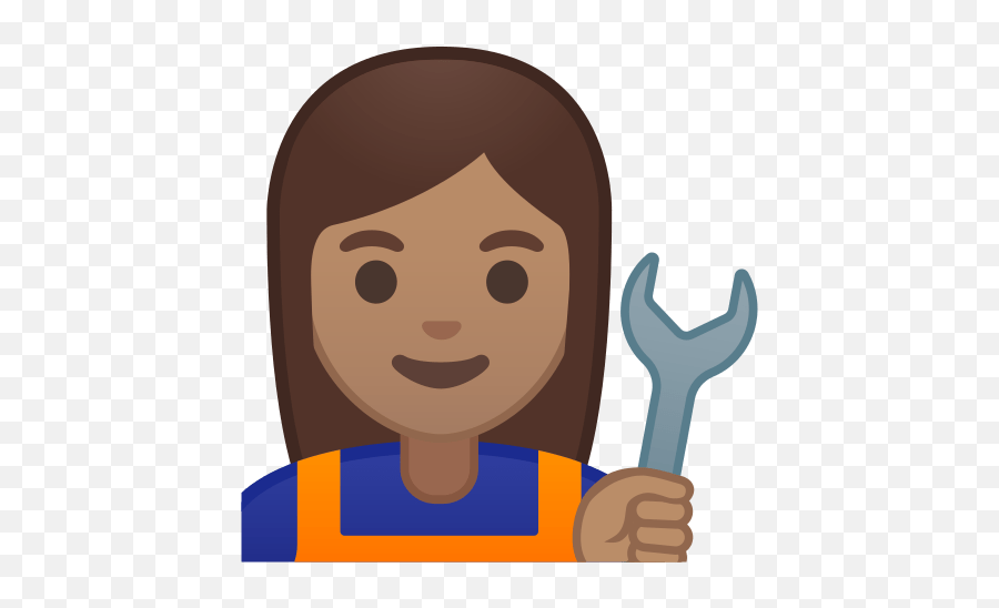 Woman Mechanic Emoji With Medium Skin - Woman Factory Worker Png,Electrician Emoji