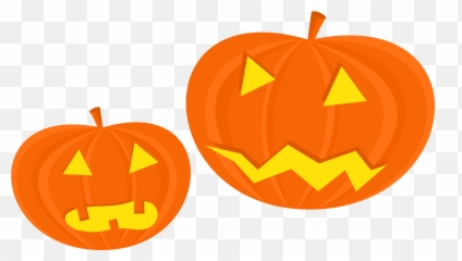 Two pumpkins faces scary halloween illustration free - Halloween Clip Art Emoji