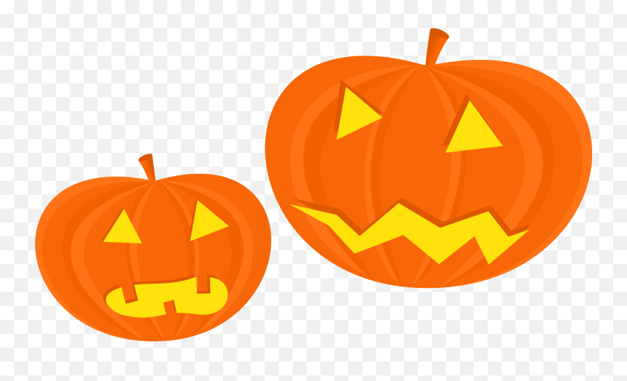 Two Pumpkins Faces Scary Faces Halloween Illustration Free - Halloween Clip Art Emoji,Pumkin Emoji