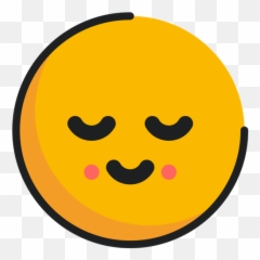 Relieved Emoji Icon Of Colored Outline - Happy