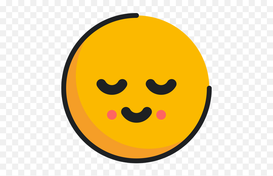 Relieved Emoji Icon Of Colored Outline - Happy,Relieved Emoji