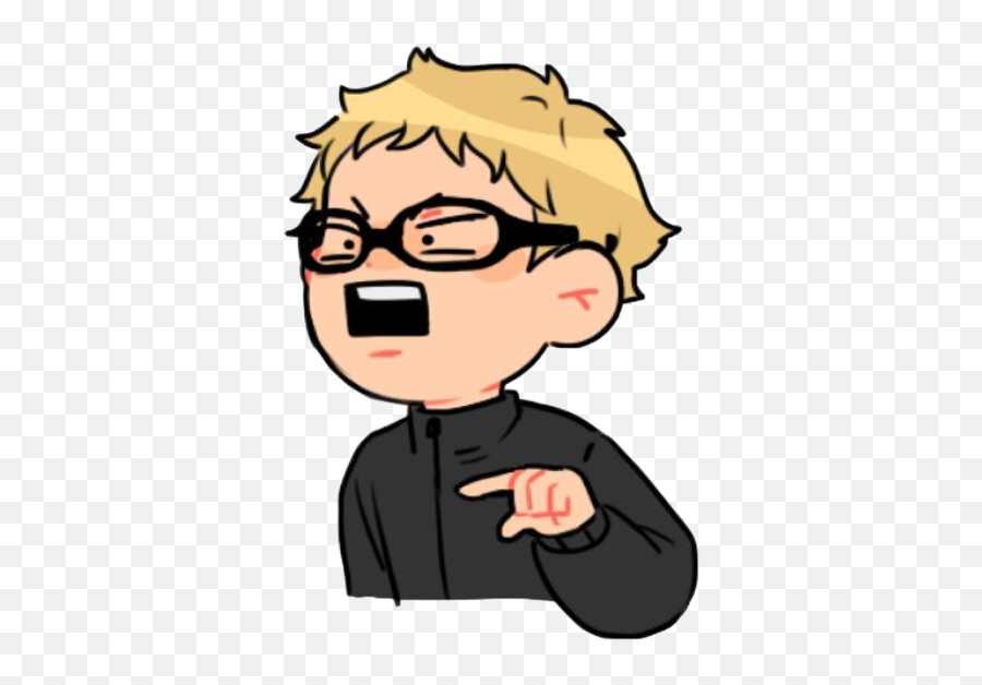 Tsukishima Sticker By Rin - Chan Tsukishima Sticker Emoji,Yelling Emoji