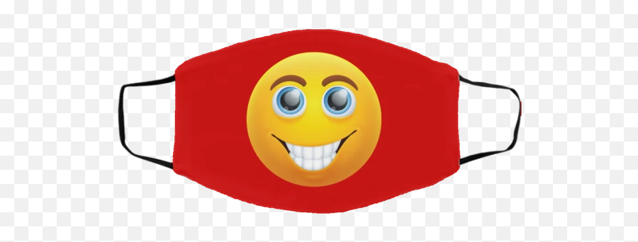 Mask Wearing Emoji - Yamaha Racing Face Mask,Big Grin Emoji